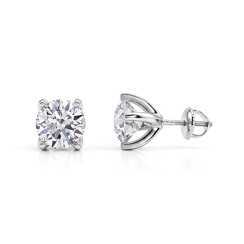 Luxuriant Lab Grown Diamond G VS 3.00 ctw Stud Earrings in 14K White Gold