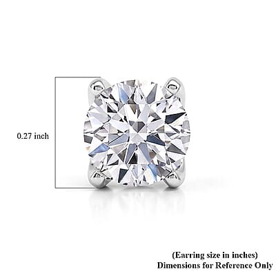 Luxuriant Lab Grown Diamond G VS 3.00 ctw Stud Earrings in 14K White Gold