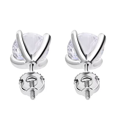 Luxuriant Lab Grown Diamond G VS 3.00 ctw Stud Earrings in 14K White Gold