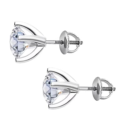 Luxuriant Lab Grown Diamond G VS 3.00 ctw Stud Earrings in 14K White Gold