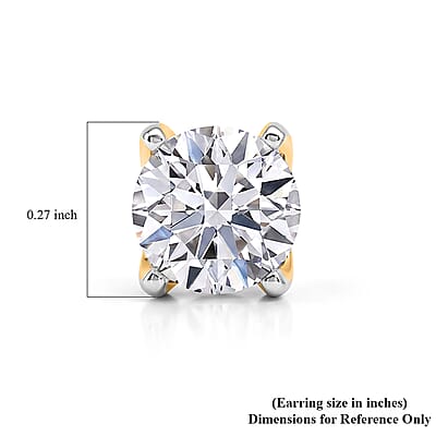 Luxuriant Lab Grown Diamond G VS 3.00 ctw Stud Earrings in 10K Yellow Gold