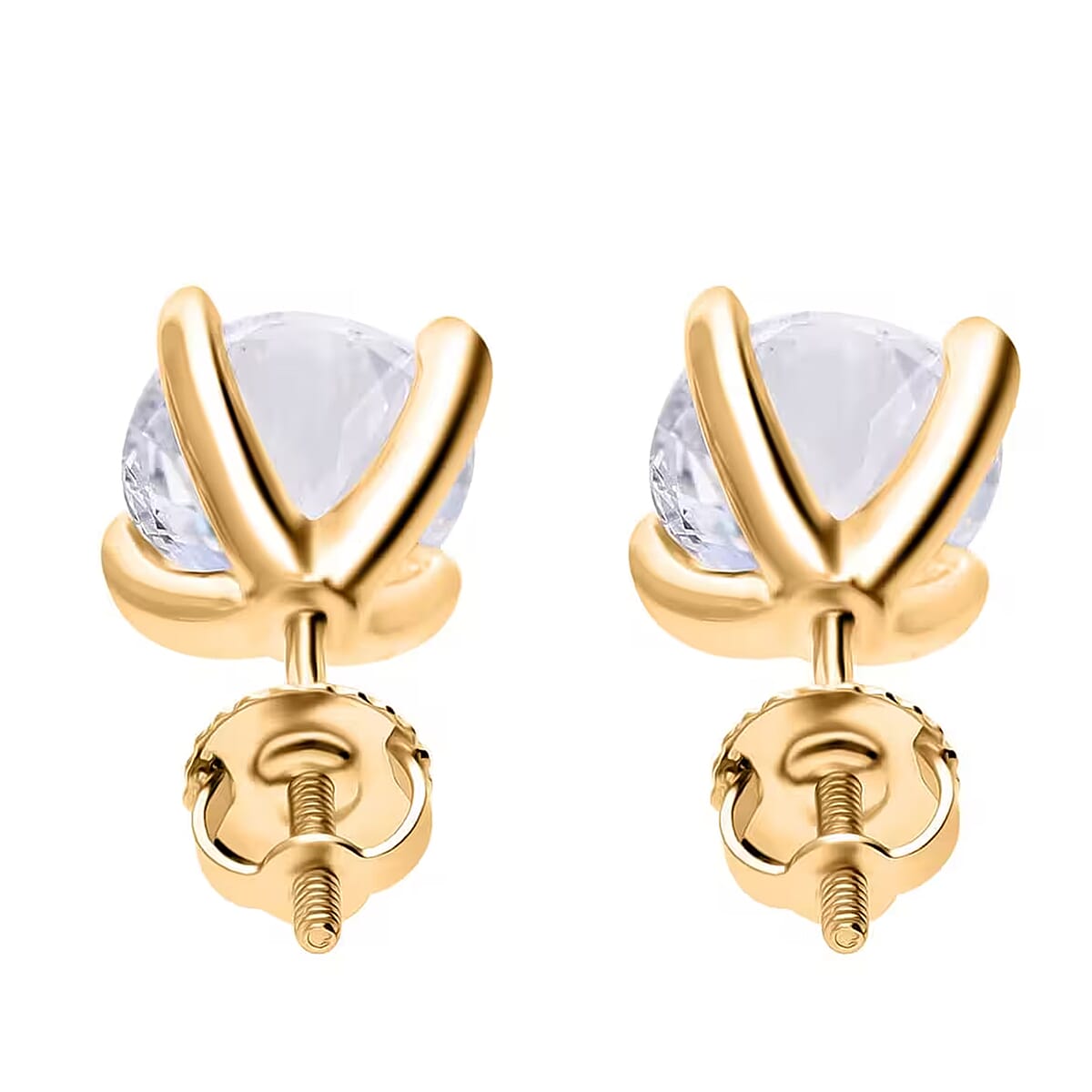 Luxuriant Lab Grown Diamond G VS 3.00 ctw Stud Earrings in 14K Yellow Gold image number 8