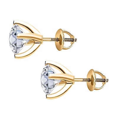 Luxuriant Lab Grown Diamond G VS 3.00 ctw Stud Earrings in 10K Yellow Gold