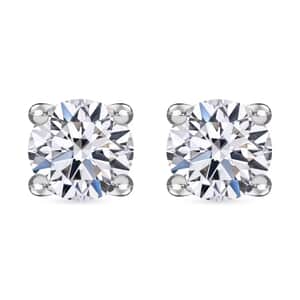 Luxuriant Lab Grown Diamond G-H SI 1.00 ctw Stud Earrings in Platinum Over Sterling Silver (Del. in 10-12 Days)