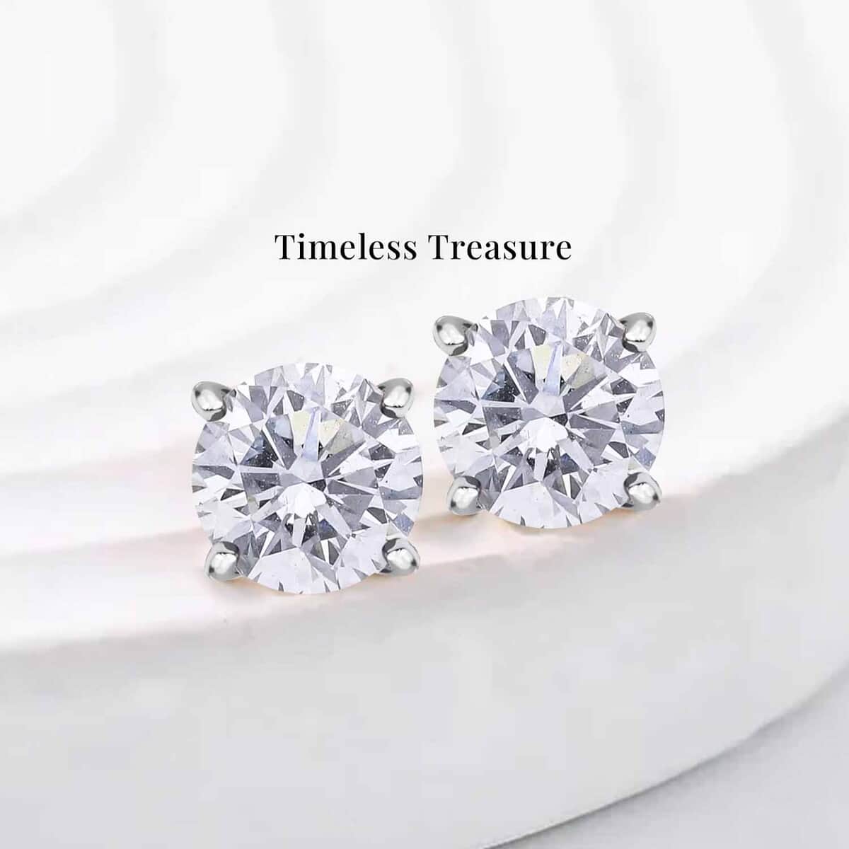 Luxuriant Lab Grown Diamond G-H SI 1.00 ctw Stud Earrings in Platinum Over Sterling Silver (Del. in 10-12 Days) image number 3