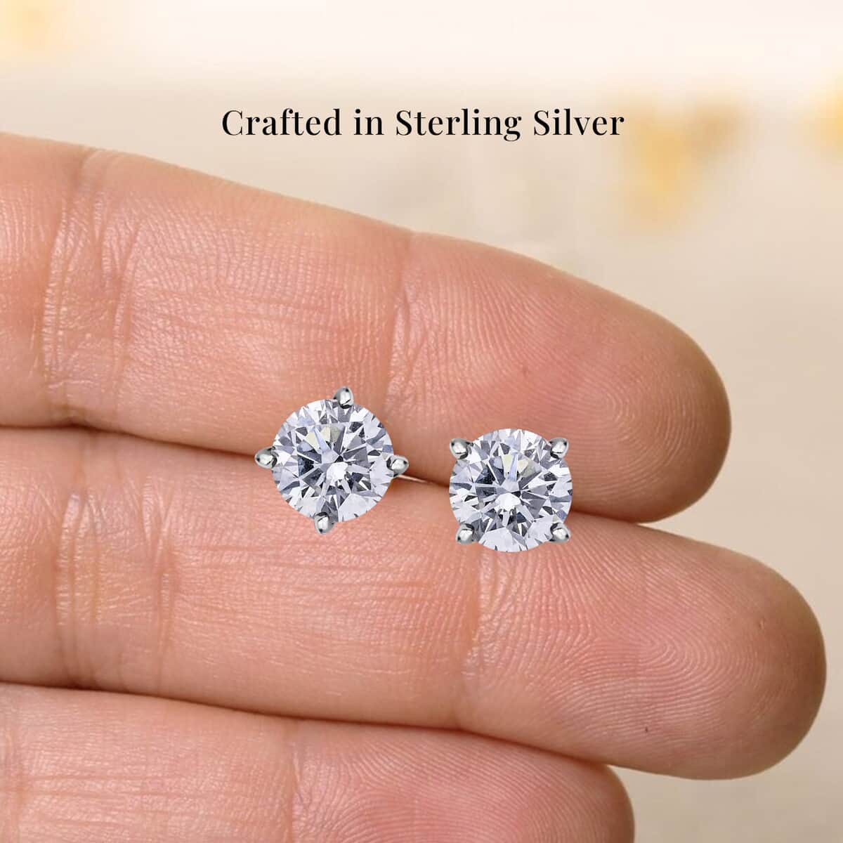 Luxuriant Lab Grown Diamond G-H SI 1.00 ctw Stud Earrings in Platinum Over Sterling Silver (Del. in 10-12 Days) image number 4