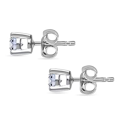 Luxuriant Lab Grown Diamond G-H Color SI Clarity 1.00 ctw Solitaire Stud Earrings in Platinum Over Sterling Silver