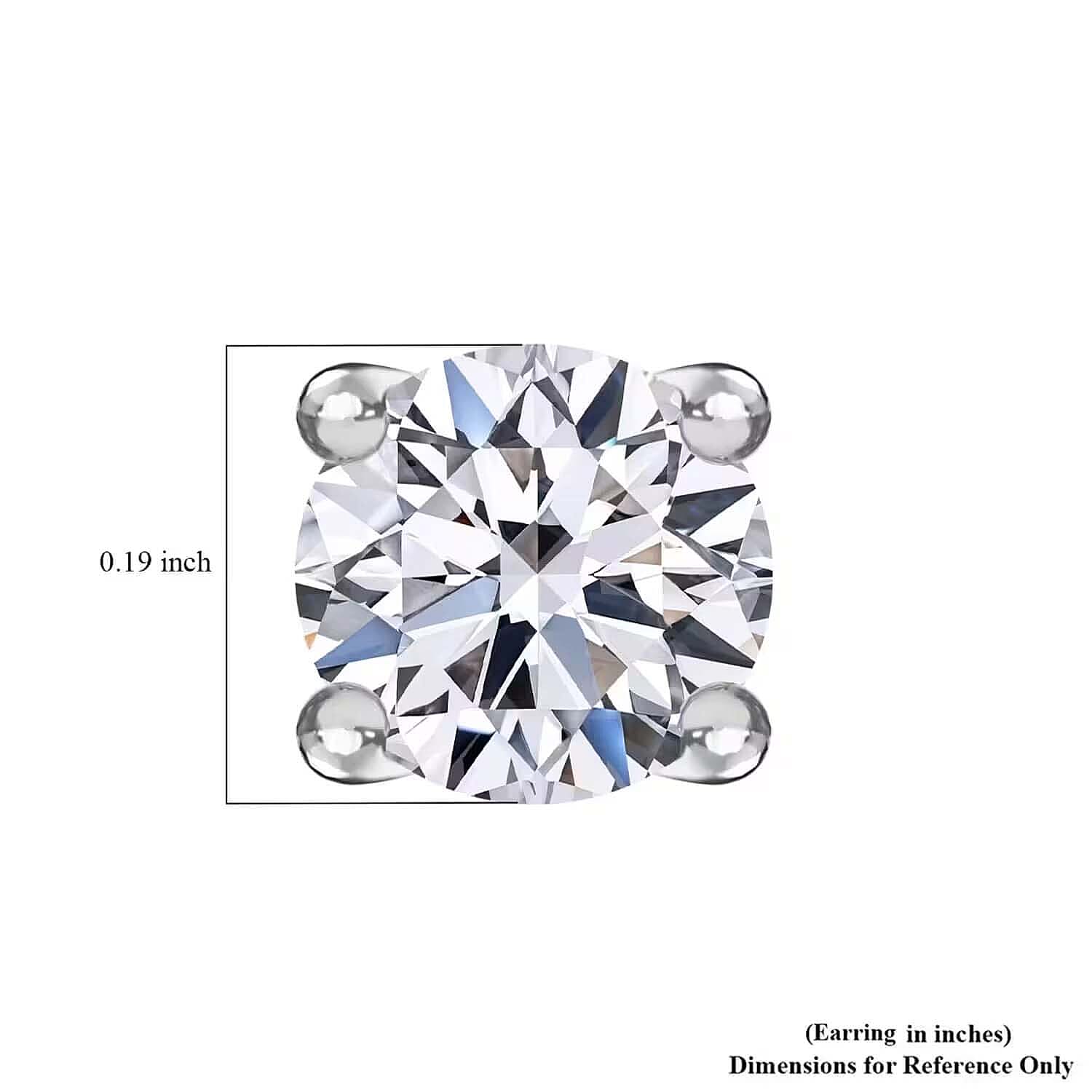 Luxuriant Lab Grown Diamond G-H Color SI Clarity 1.00 ctw Solitaire Stud Earrings in Platinum Over Sterling Silver (Del. In 10-12 Days)