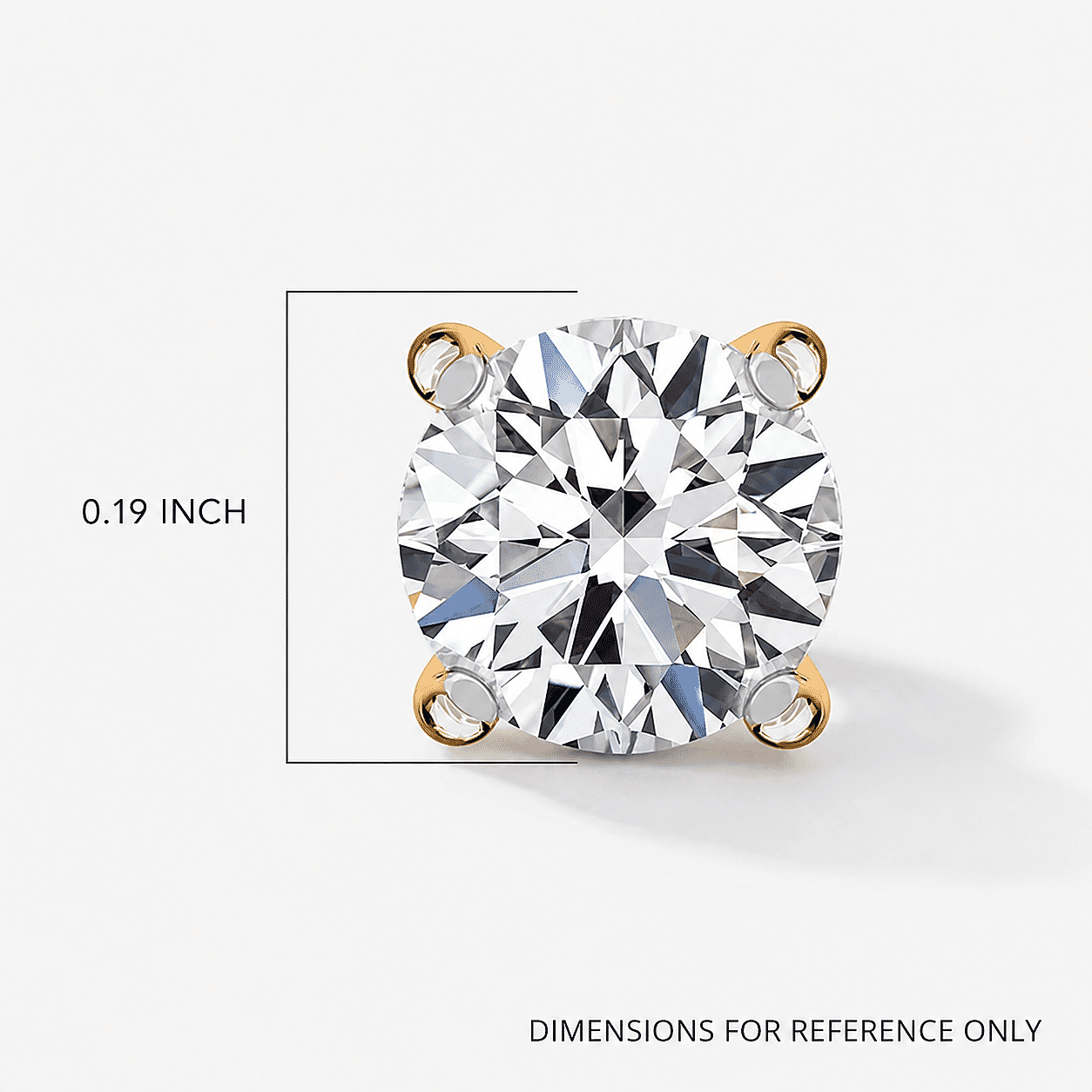 Luxuriant Lab Grown Diamond G-H Color SI Clarity 1.00 ctw Solitaire Stud Earrings in 18K Vermeil Yellow Gold Over Sterling Silver