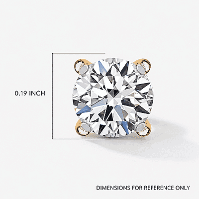 Luxuriant Lab Grown Diamond G-H Color SI Clarity 1.00 ctw Solitaire Stud Earrings in 18K Vermeil Yellow Gold Over Sterling Silver