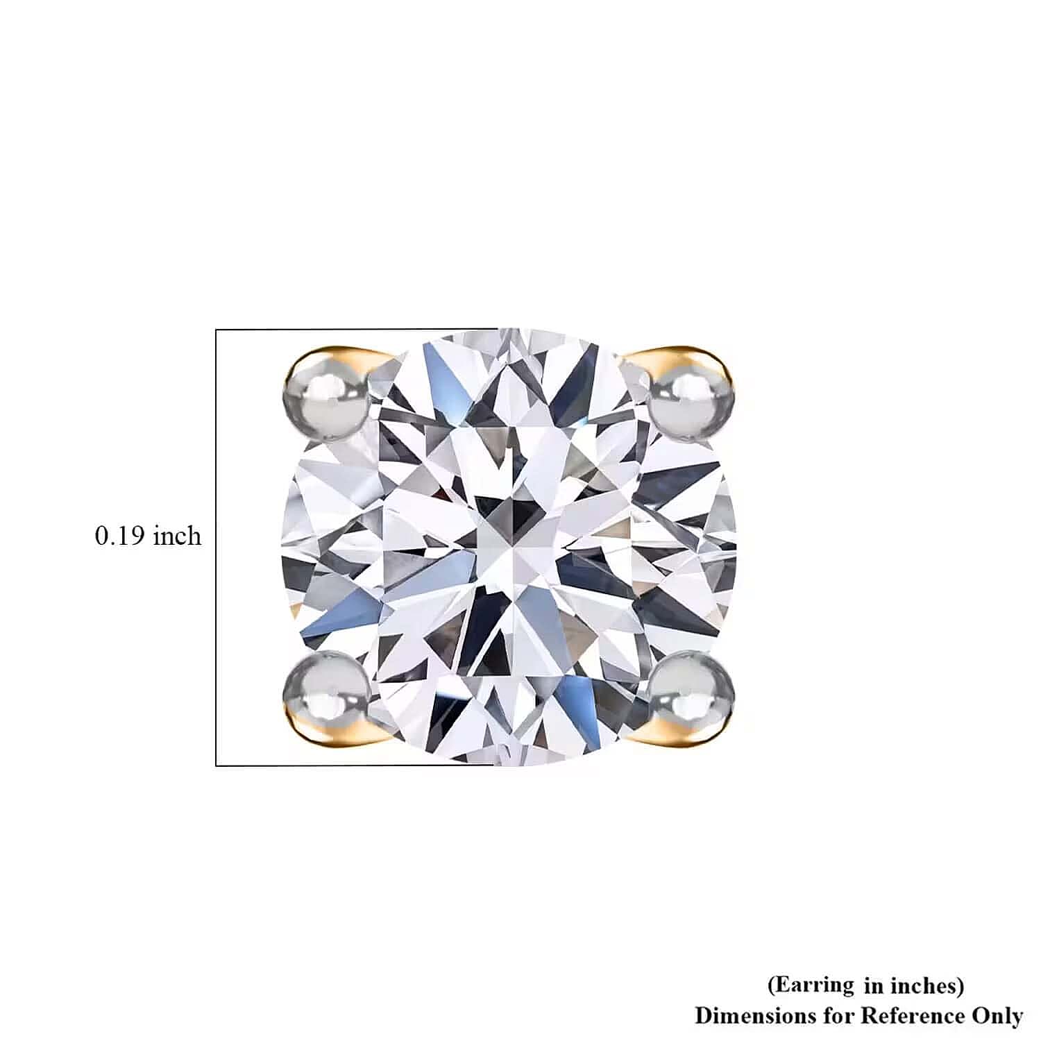 Luxuriant Lab Grown Diamond G-H Color SI Clarity 1.00 ctw Solitaire Stud Earrings in 18K Vermeil Yellow Gold Over Sterling Silver