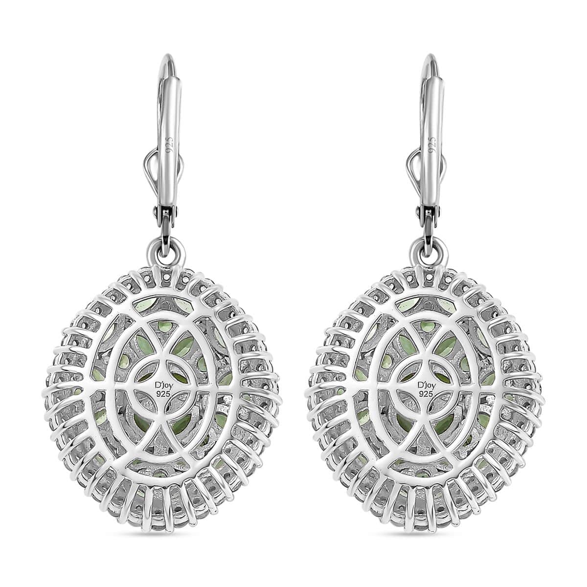 Doorbuster Tsavorite Garnet and White Zircon 5.65 ctw Bunch of Flower Earrings in Rhodium Over Sterling Silver image number 3