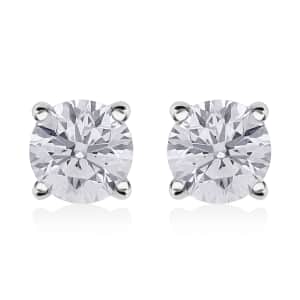 Luxuriant Lab Grown Diamond G-H SI 0.50 ctw Solitaire Stud Earrings in Platinum Over Sterling Silver