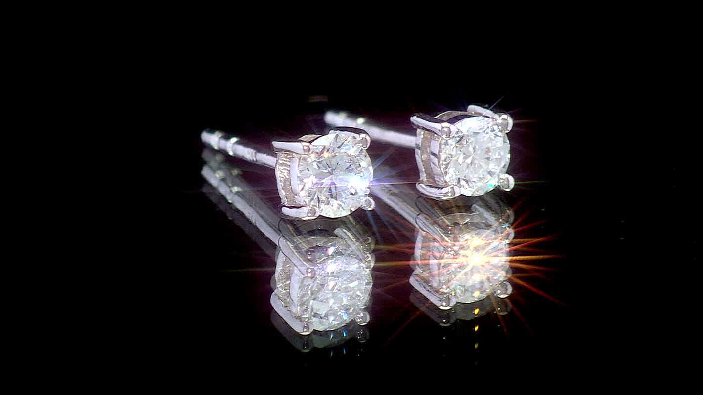 Luxuriant Lab Grown Diamond G SI1 1.00 ctw Solitaire Stud Earrings in 14K White Gold