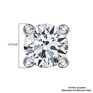 Luxuriant Lab Grown Diamond G-H SI 0.50 ctw Solitaire Stud Earrings in Rhodium Over Sterling Silver (Del. in 10-12 Days)