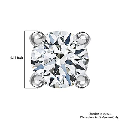 Luxuriant Lab Grown Diamond G-H SI 0.50 ctw Solitaire Stud Earrings in Rhodium Over Sterling Silver