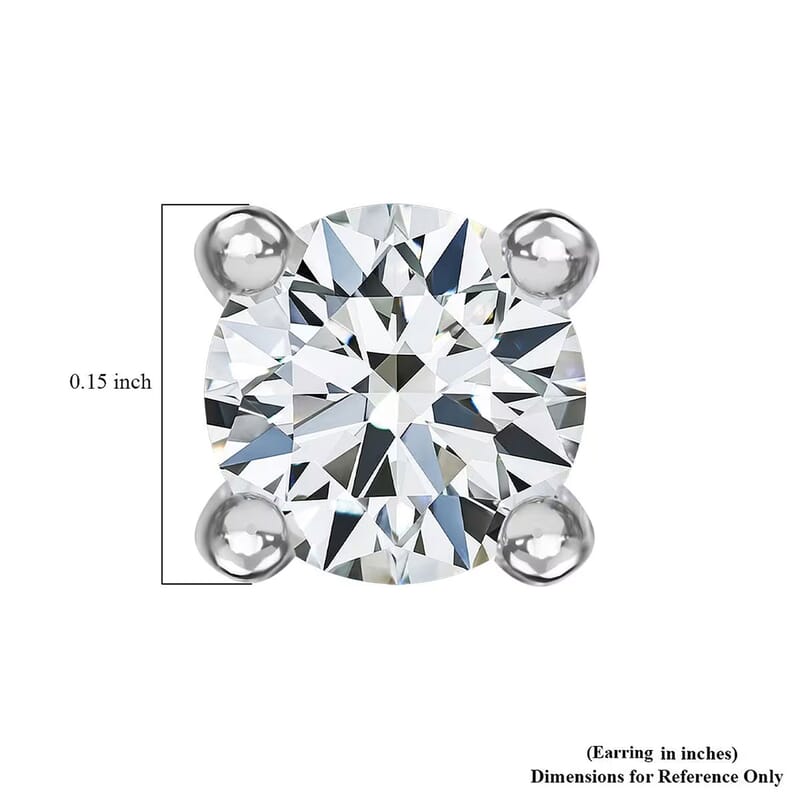 Doorbuster Luxuriant Lab Grown Diamond G-H SI 0.50 ctw Solitaire Stud Earrings in Rhodium Over Sterling Silver