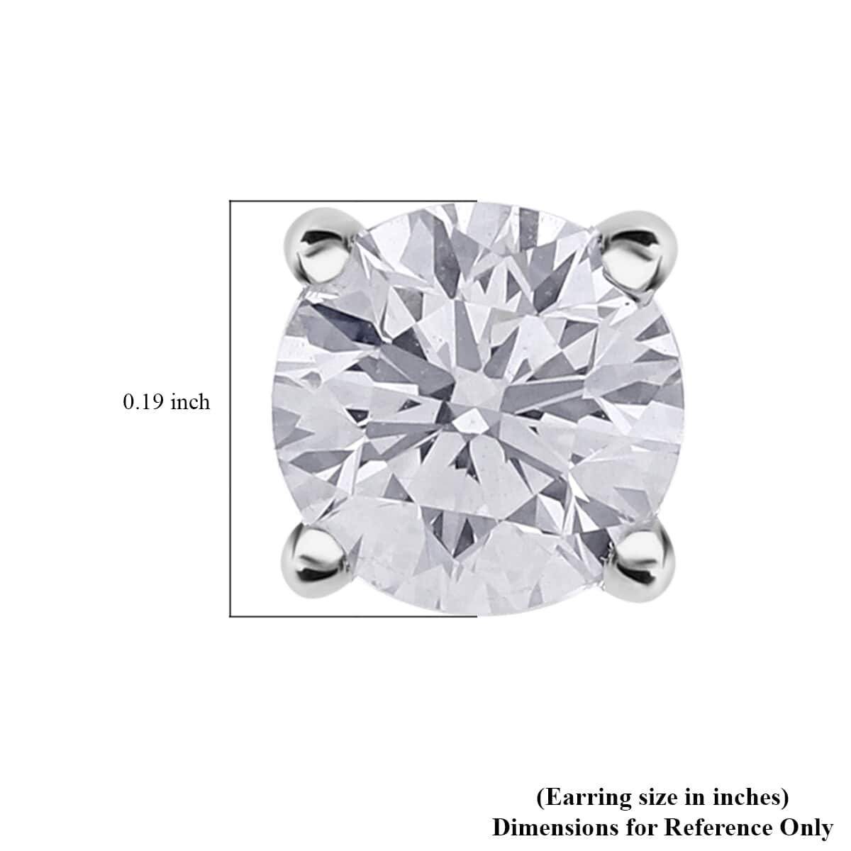 Luxuriant Lab Grown Diamond G-H SI 0.50 ctw Solitaire Stud Earrings in Platinum Over Sterling Silver image number 3