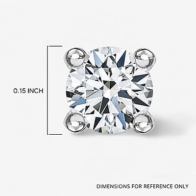Luxuriant Lab Grown Diamond G-H SI 0.50 ctw Solitaire Stud Earrings in Rhodium Over Sterling Silver