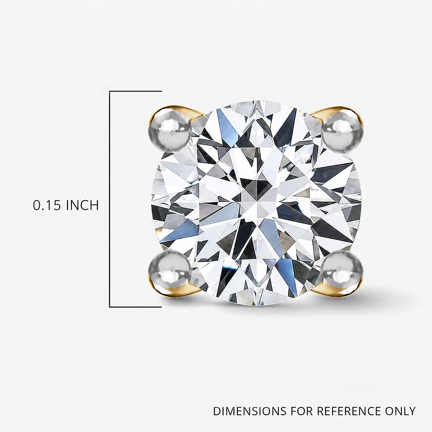 Luxuriant Lab Grown Diamond G-H Color SI Clarity 0.50 ctw Solitaire Stud Earrings in 18K Vermeil Yellow Gold Over Sterling Silver