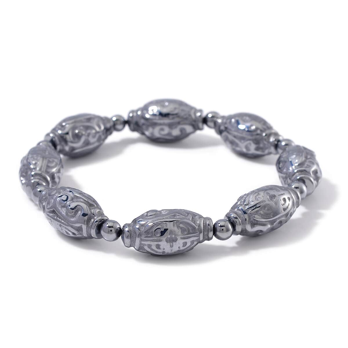 Doorbuster Terahertz Carved 145.00 ctw Beaded Stretch Bracelet image number 0