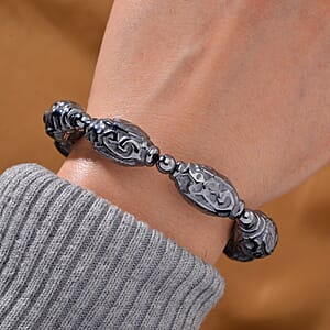 Terahertz Carved 145.00 ctw Beaded Stretch Bracelet