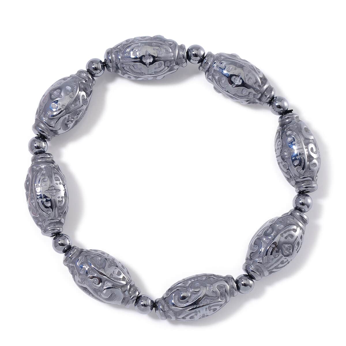 Doorbuster Terahertz Carved 145.00 ctw Beaded Stretch Bracelet image number 2