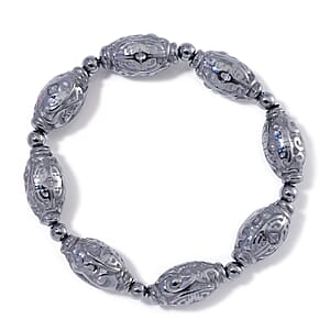 Terahertz Carved 145.00 ctw Beaded Stretch Bracelet