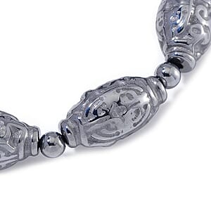 Terahertz Carved 145.00 ctw Beaded Stretch Bracelet