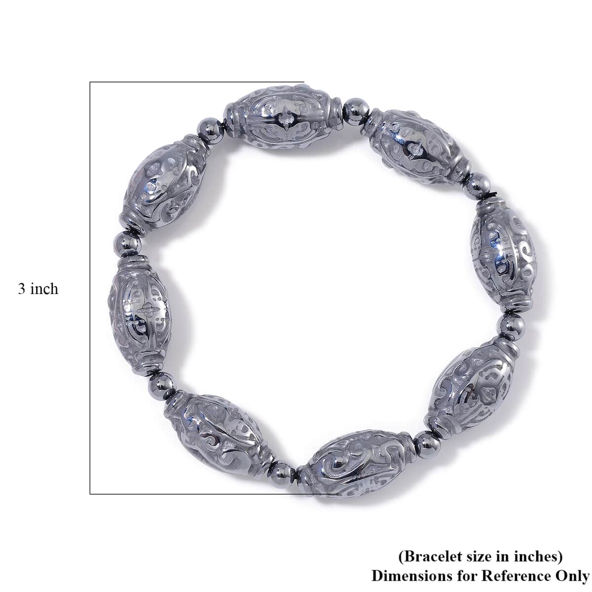 Doorbuster Terahertz Carved 145.00 ctw Beaded Stretch Bracelet image number 4