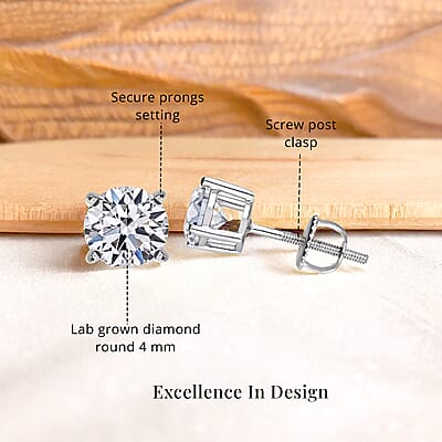 Luxuriant Lab Grown Diamond G VS 0.50 ctw Stud Earrings in 950 Platinum