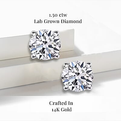 Luxuriant Lab Grown Diamond G VS 1.50 ctw Earrings in 14K White Gold