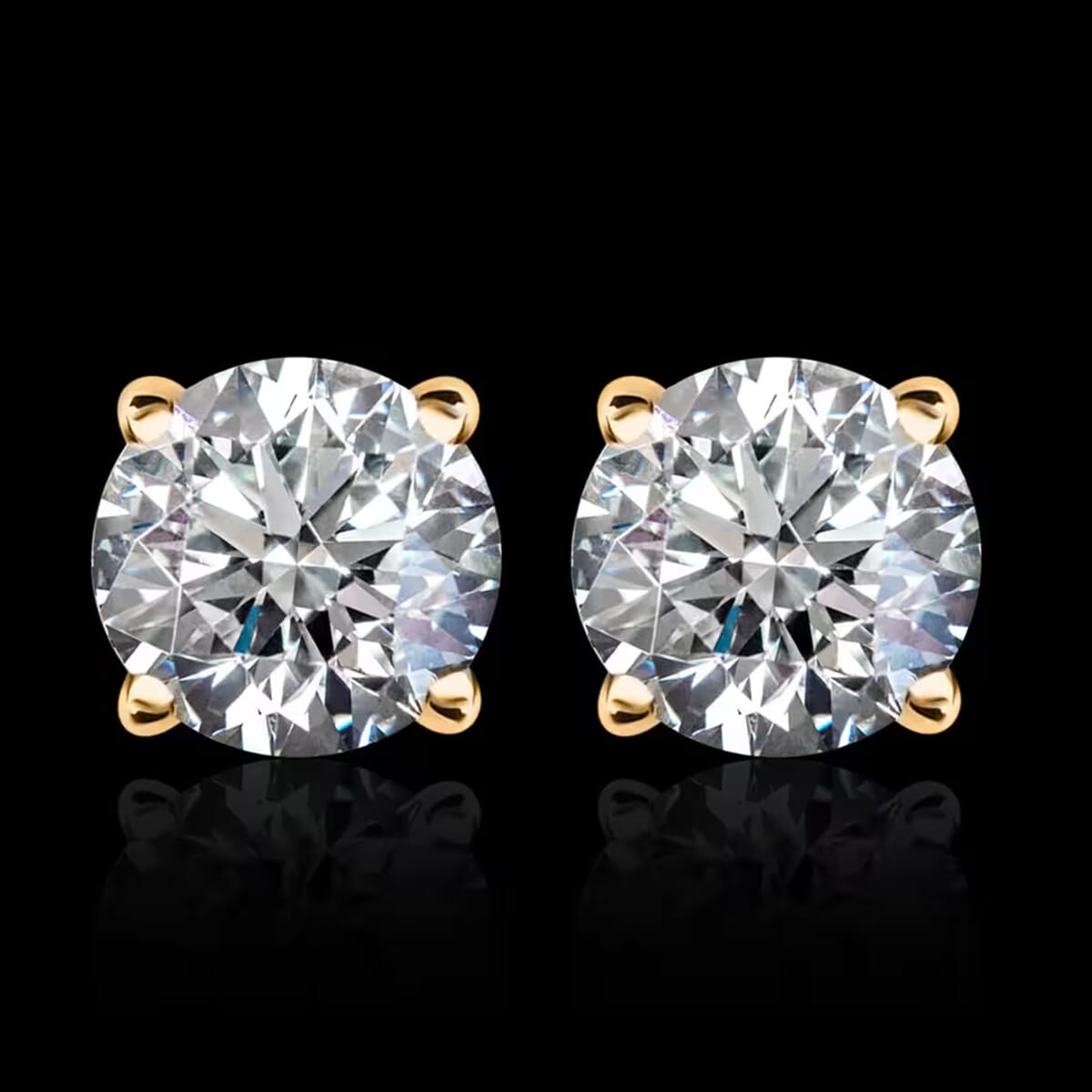 Luxuriant Lab Grown Diamond G VS 1.50 ctw Earrings in 14K Yellow Gold image number 7