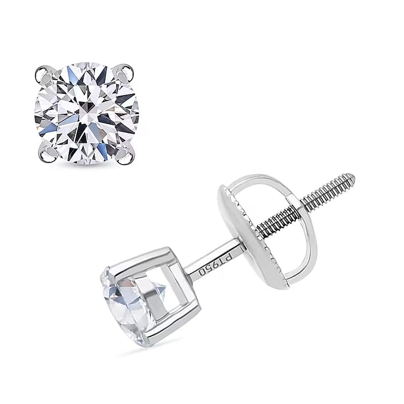 Luxuriant Lab Grown Diamond G VS 1.50 ctw Stud Earrings in 950 Platinum