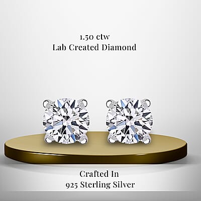 Luxuriant Lab Grown Diamond G VS 1.50 ctw Stud Earrings in 950 Platinum