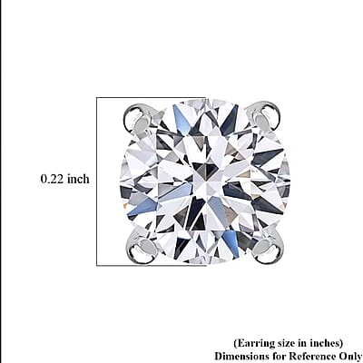 Luxuriant Lab Grown Diamond G VS 1.50 ctw Stud Earrings in 950 Platinum