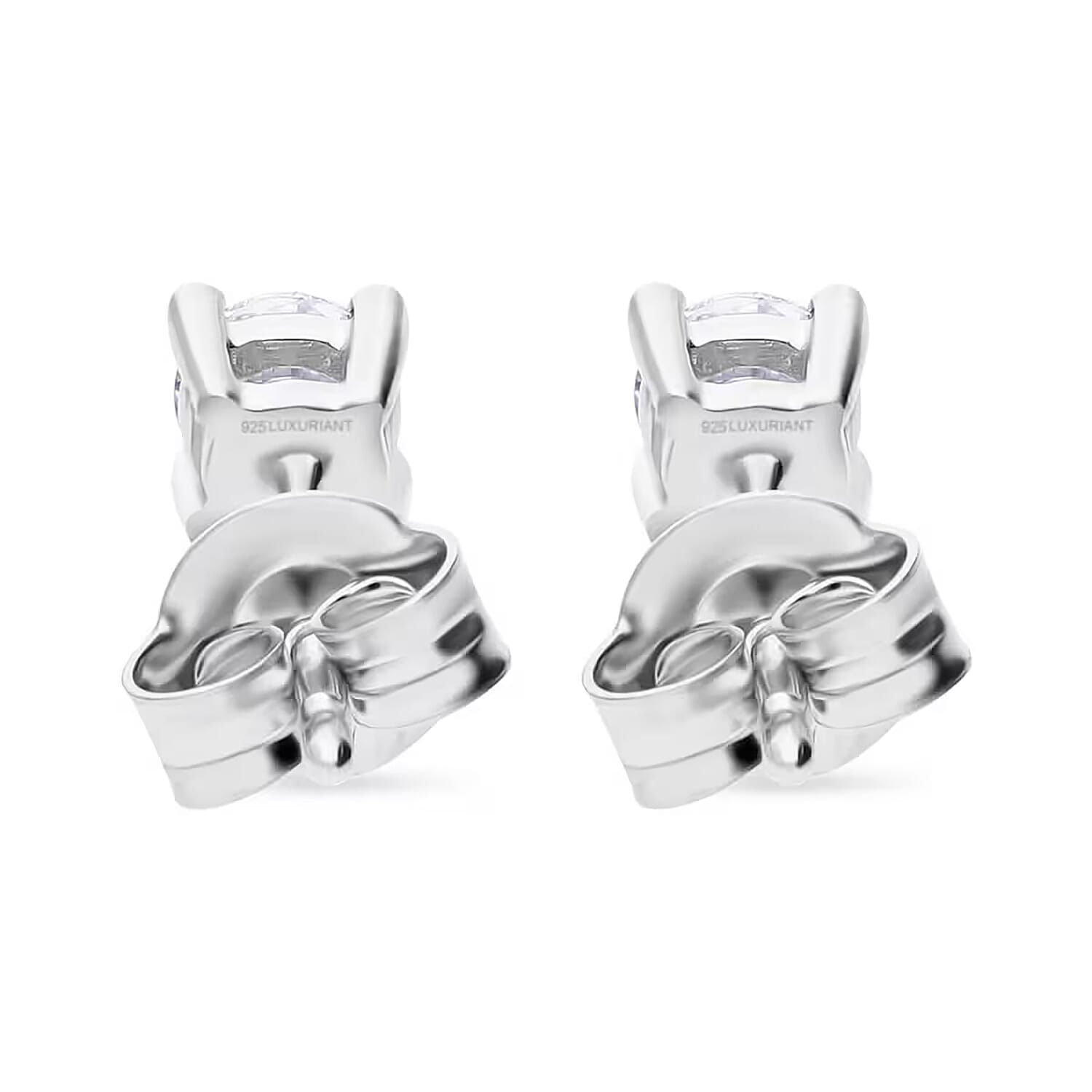 Luxuriant Lab Grown Diamond G-H SI 1.50 ctw Solitaire Stud Earrings in Platinum Over Sterling Silver