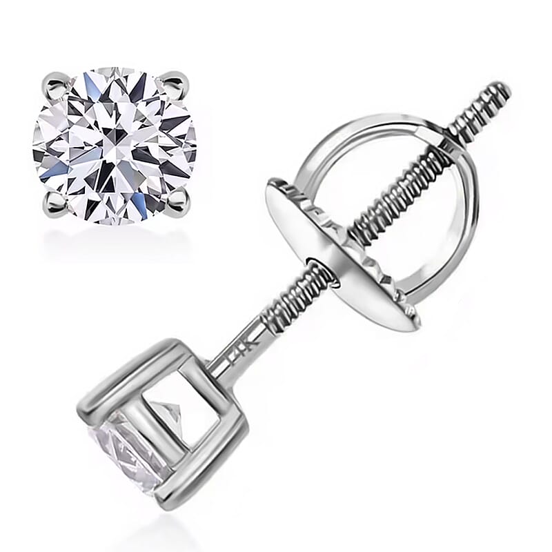 Luxuriant Lab Grown Diamond G VS 2.00 ctw Stud Earrings in 14K White Gold