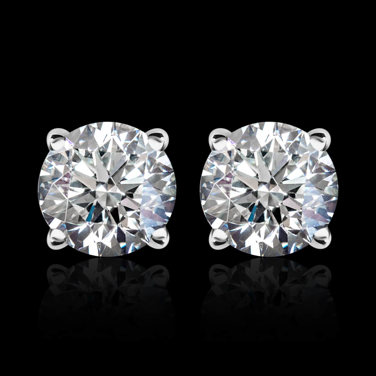 Luxuriant Lab Grown Diamond G VS 2.00 ctw Stud Earrings in 14K White Gold (Del. in 12-15 Days) image number 1