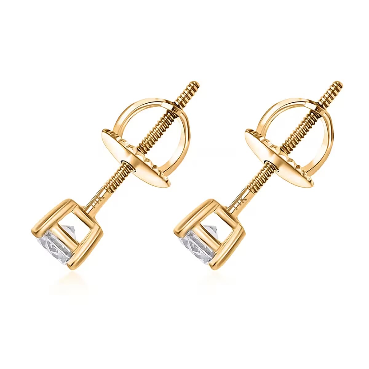 Luxuriant Lab Grown Diamond G VS 2.00 ctw Stud Earrings in 14K Yellow Gold image number 8