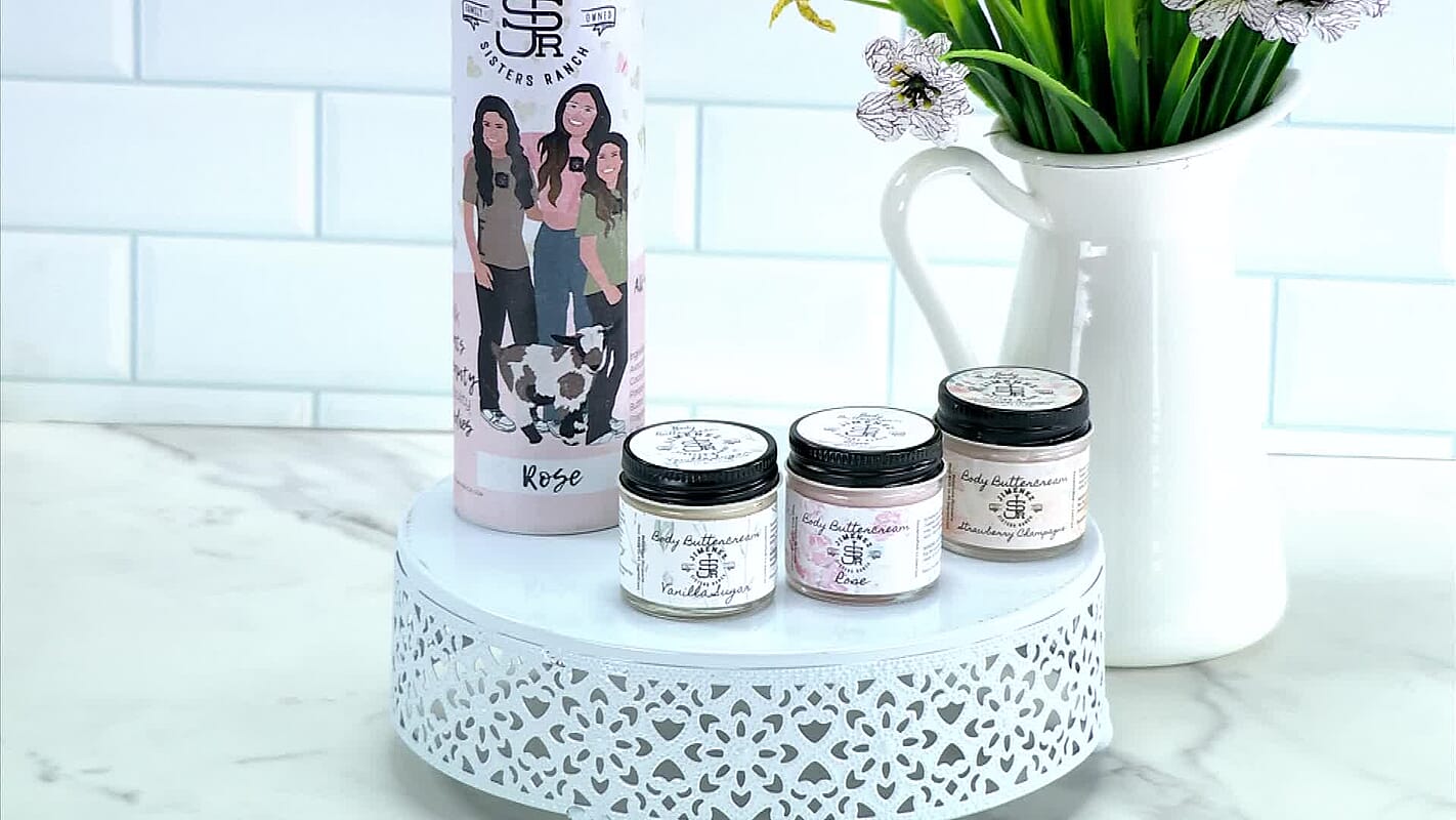 Jimenez Sisters Ranch Goat Milk Body Buttercream Trio Sampler- Sweetheart Collection (1oz x3) with Free Goat Milk Bath Soak