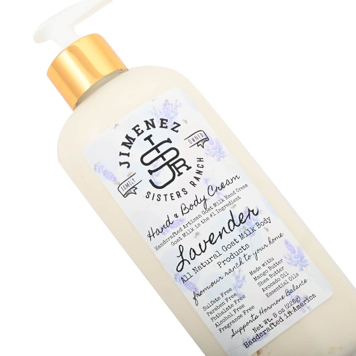 Jimenez Sisters Ranch Lavender Goat Milk Hand & Body Cream (8oz Pump Bottle) image number 2