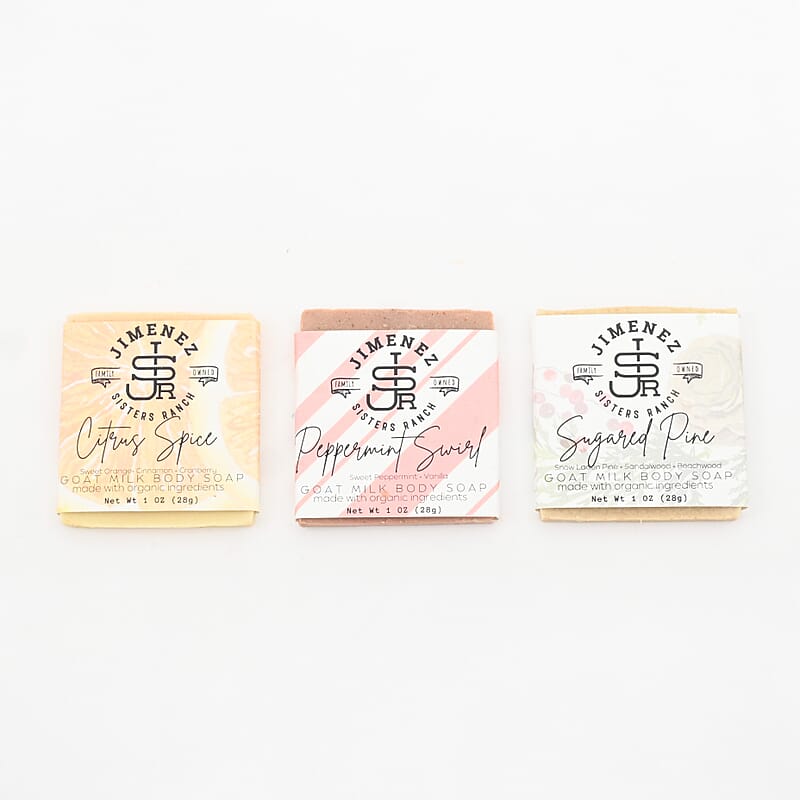 Value Buy Jimenez Sisters Ranch Goat Milk Sliced Soap Sampler-Traditional Holiday (1oz x3)