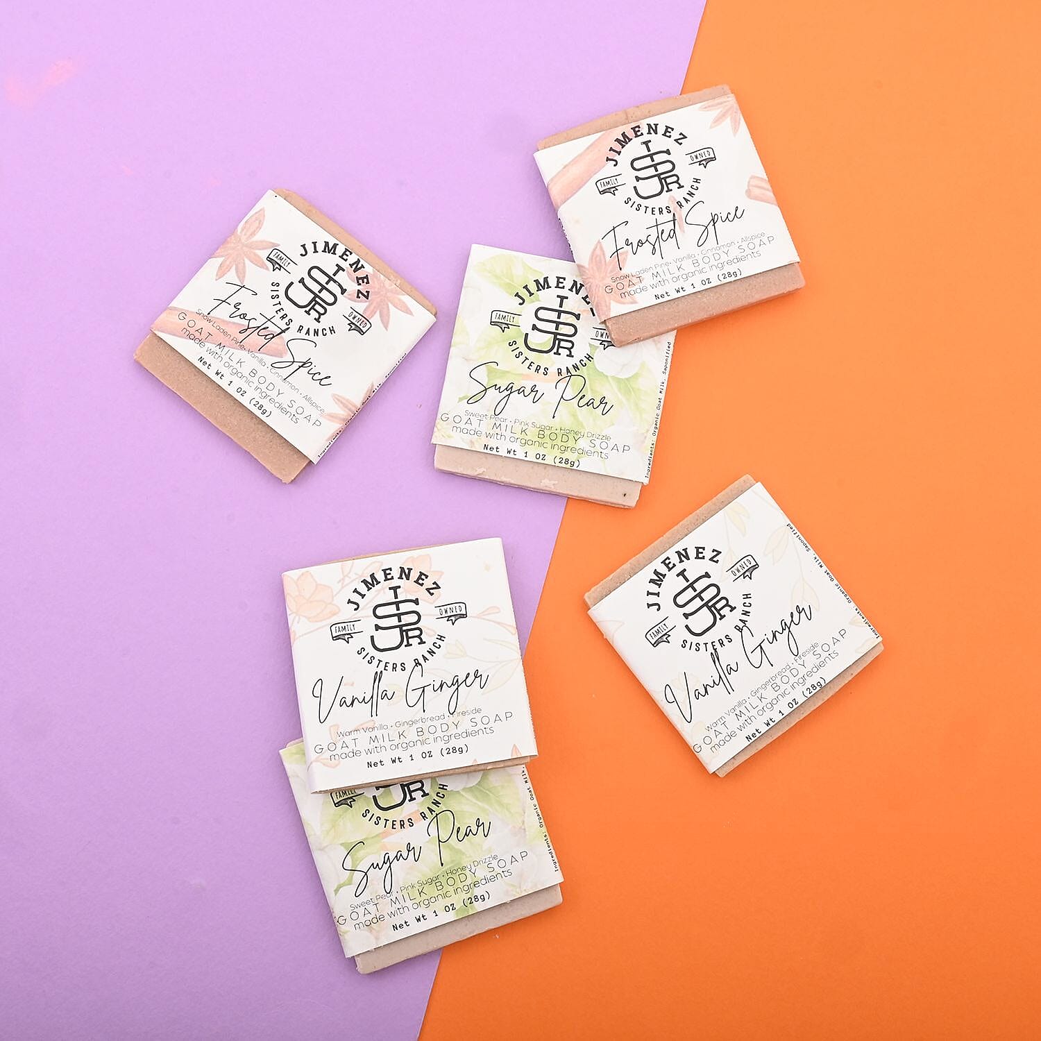 Jimenez Sisters Ranch Goat Milk Sliced Soap Sampler-Holiday Fun (1oz x3)