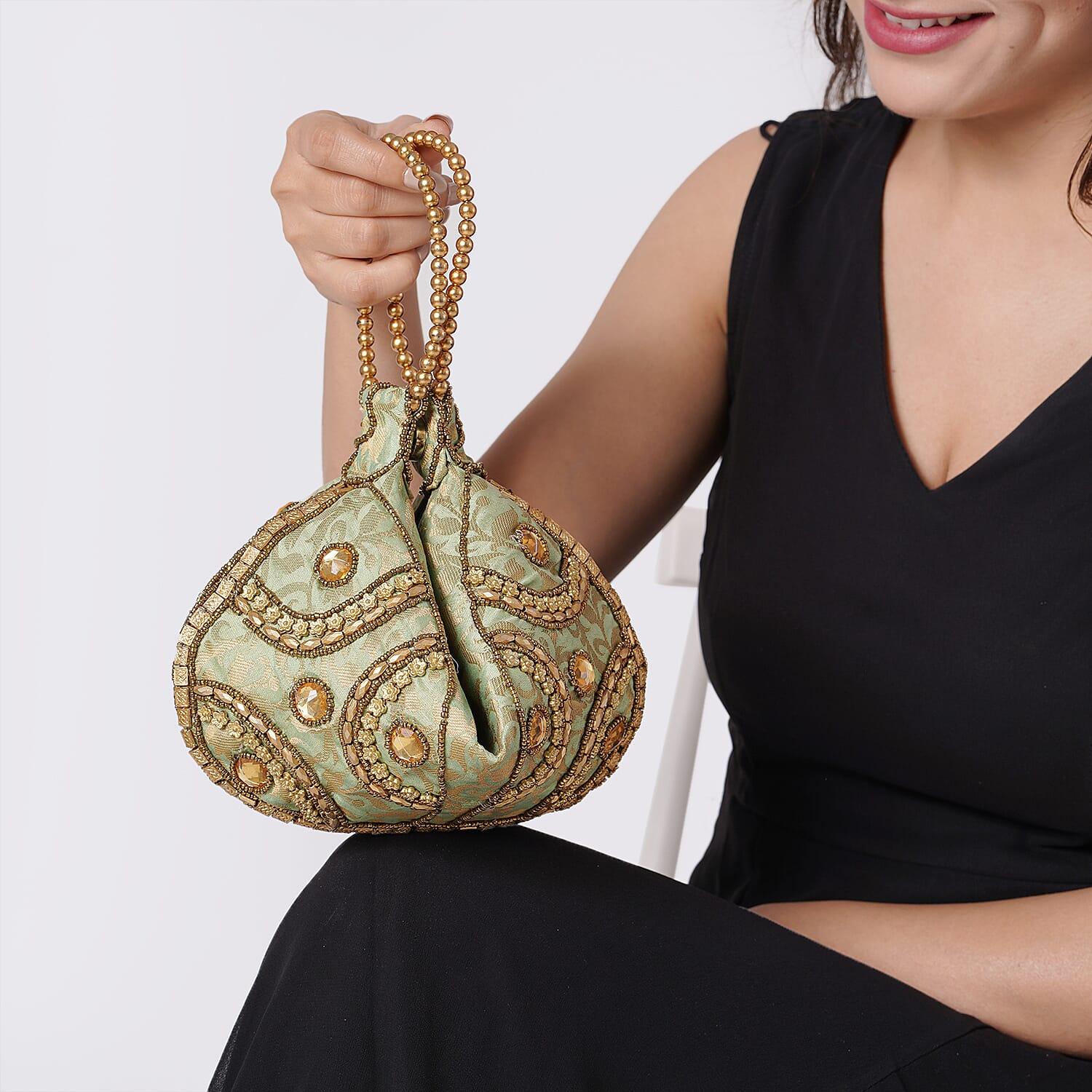 Set of 2 Sea Green Potli Bag