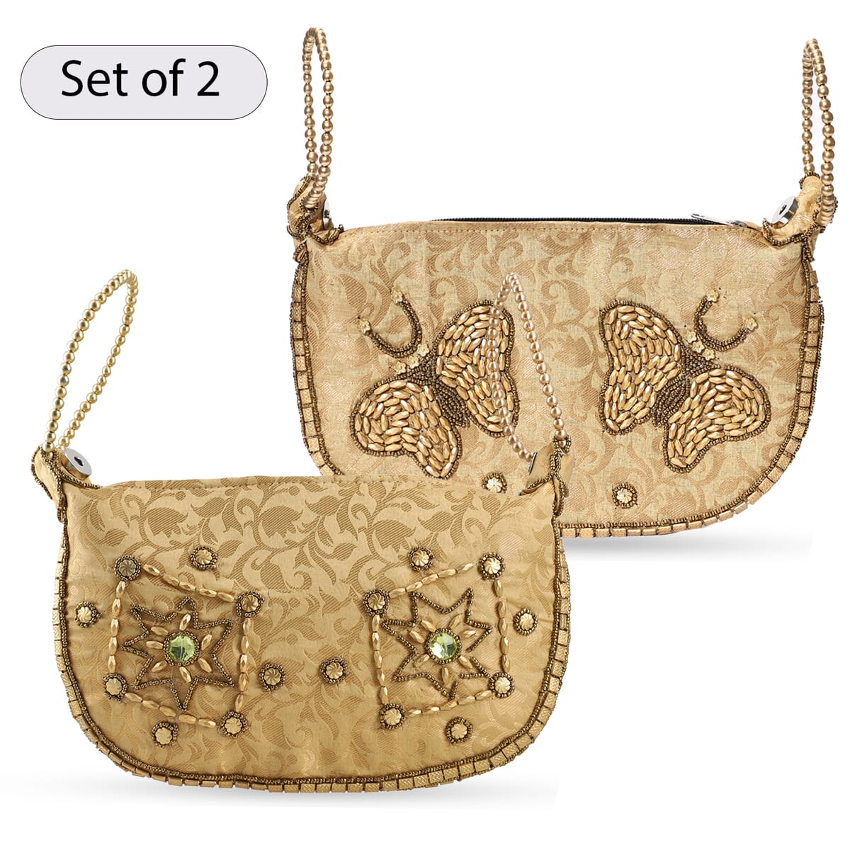 Set of 2 Beige Potli Bag image number 0