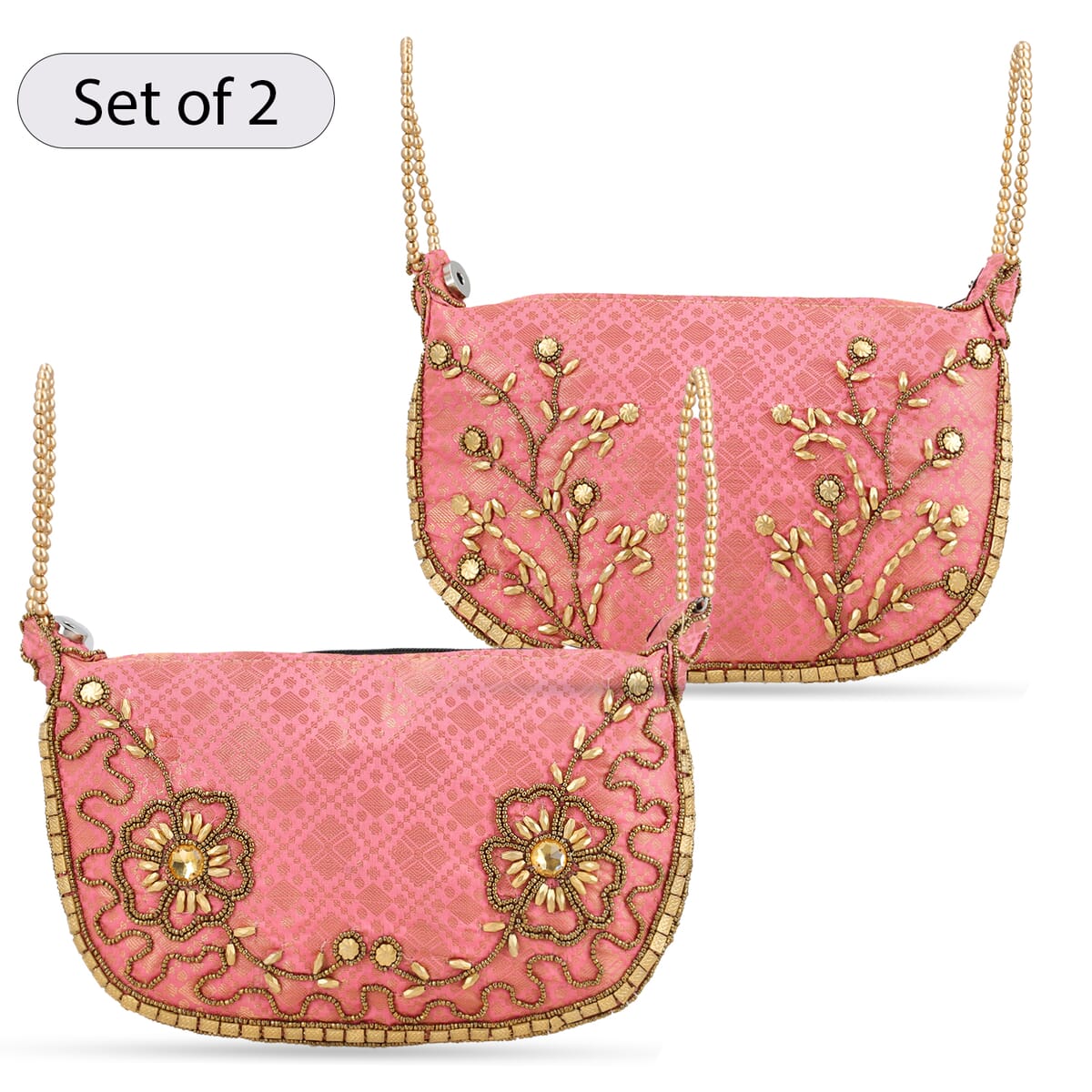 Set of 2 Pink Potli Bag image number 0