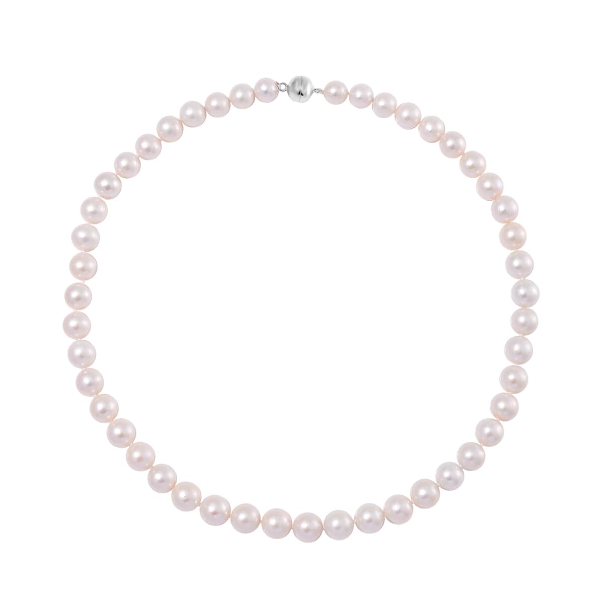 Doorbuster White Edison Pearl Necklace in Rhodium Over Sterling Silver 20 Inches image number 2