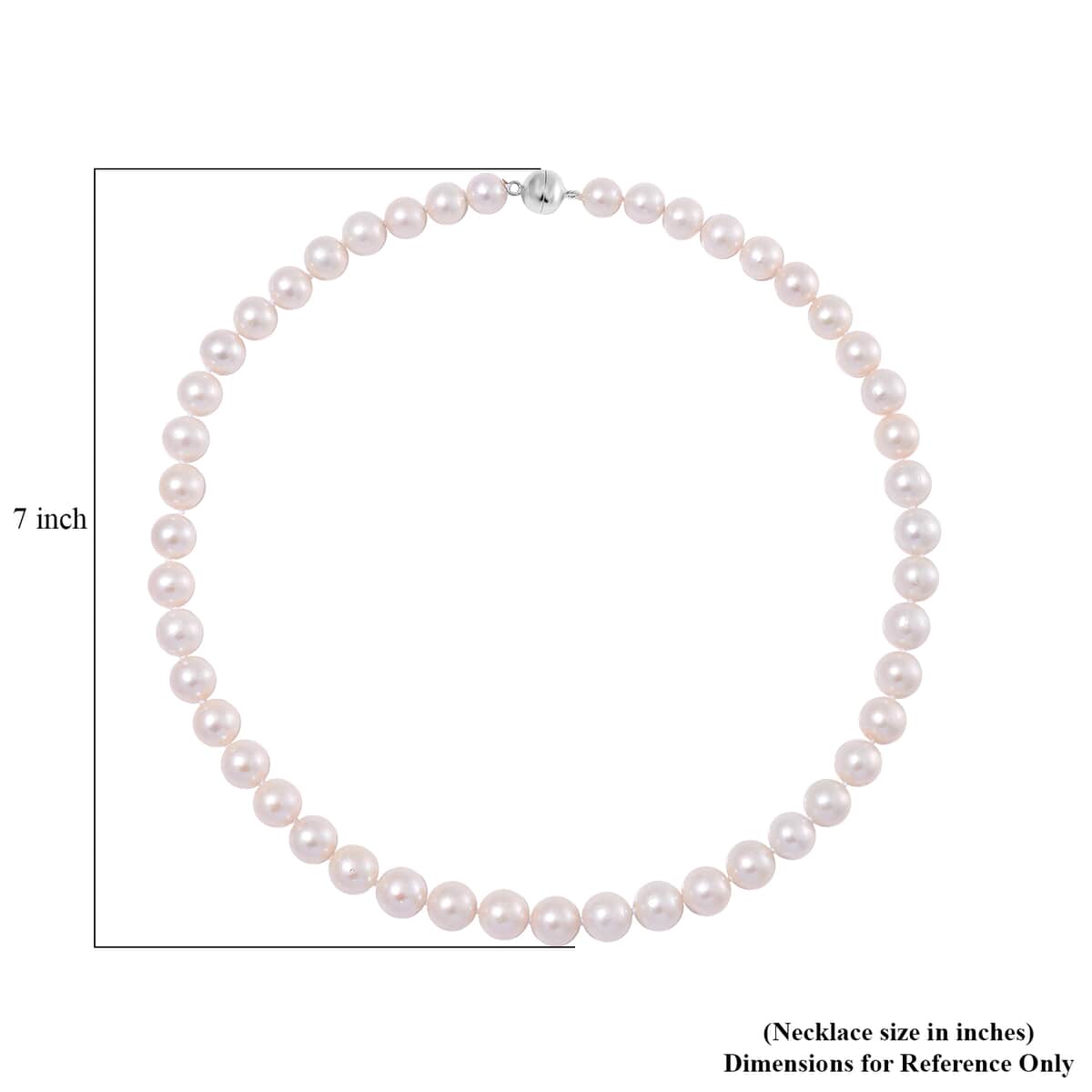 Doorbuster White Edison Pearl Necklace in Rhodium Over Sterling Silver 20 Inches image number 4