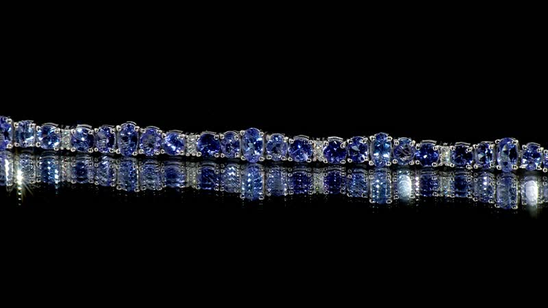 Tanzanite, Moissanite Sound Wave Bracelet in Rhodium Over Sterling Silver (6.50 In) 7.50 ctw